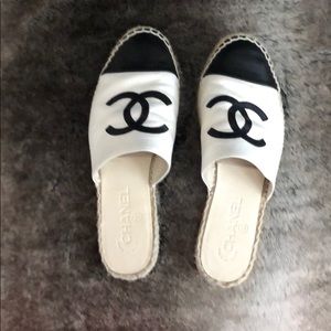 Chanel espadrilles slides/mules